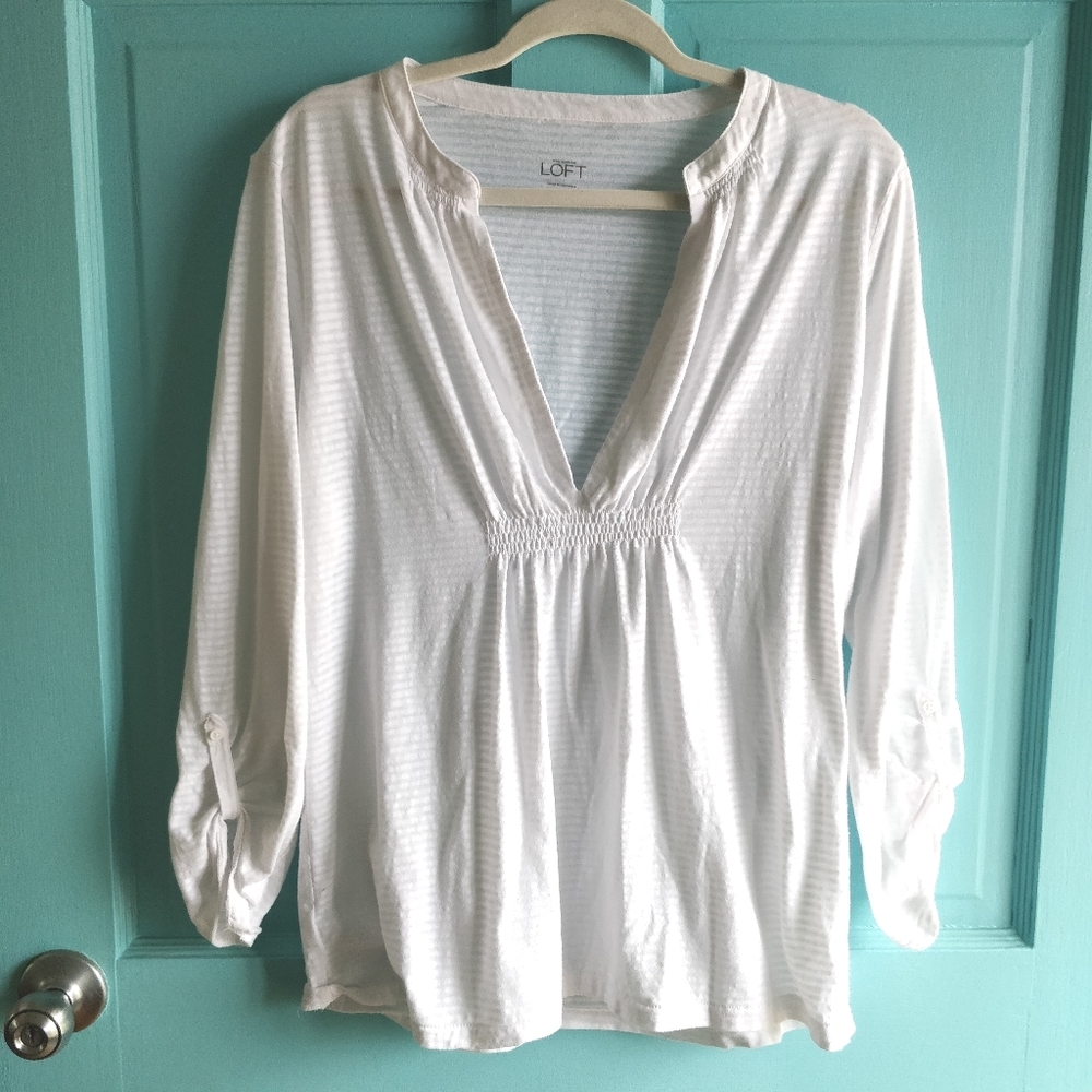 🔥B2G1 Breezy White Cotton Mandarin Collar Top